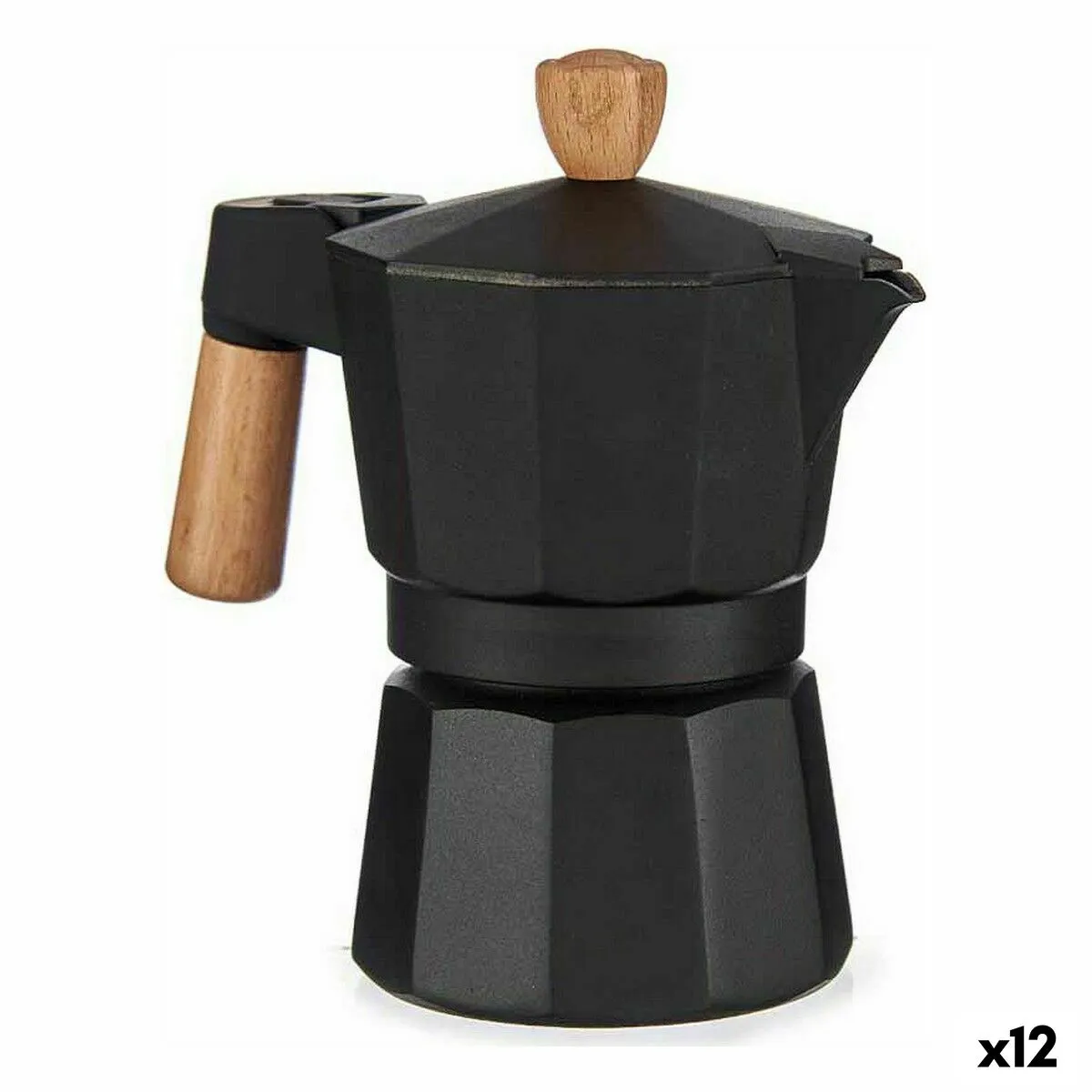 Cafettiera Italiana Legno Alluminio 150 ml (12 Unità)