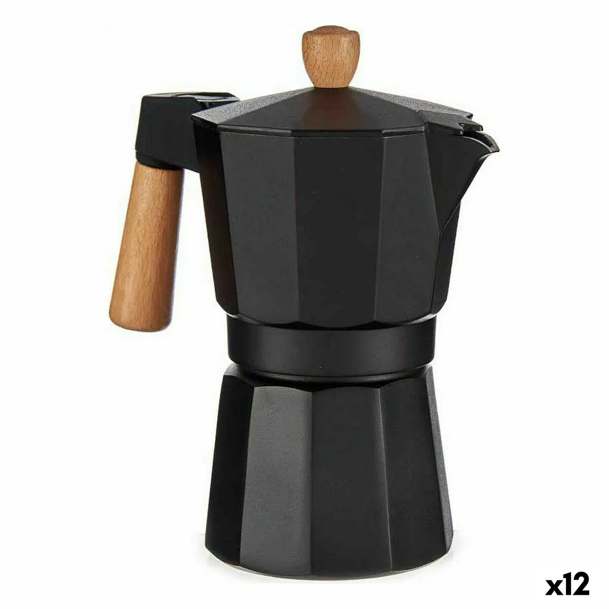 Cafettiera Italiana Legno Alluminio 300 ml (12 Unità)