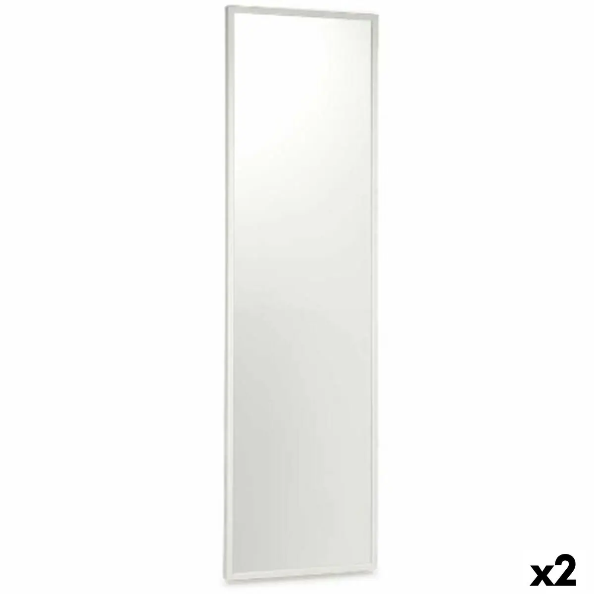 Specchio da parete Bianco Legno MDF 40 x 142,5 x 3 cm (2 Unità)