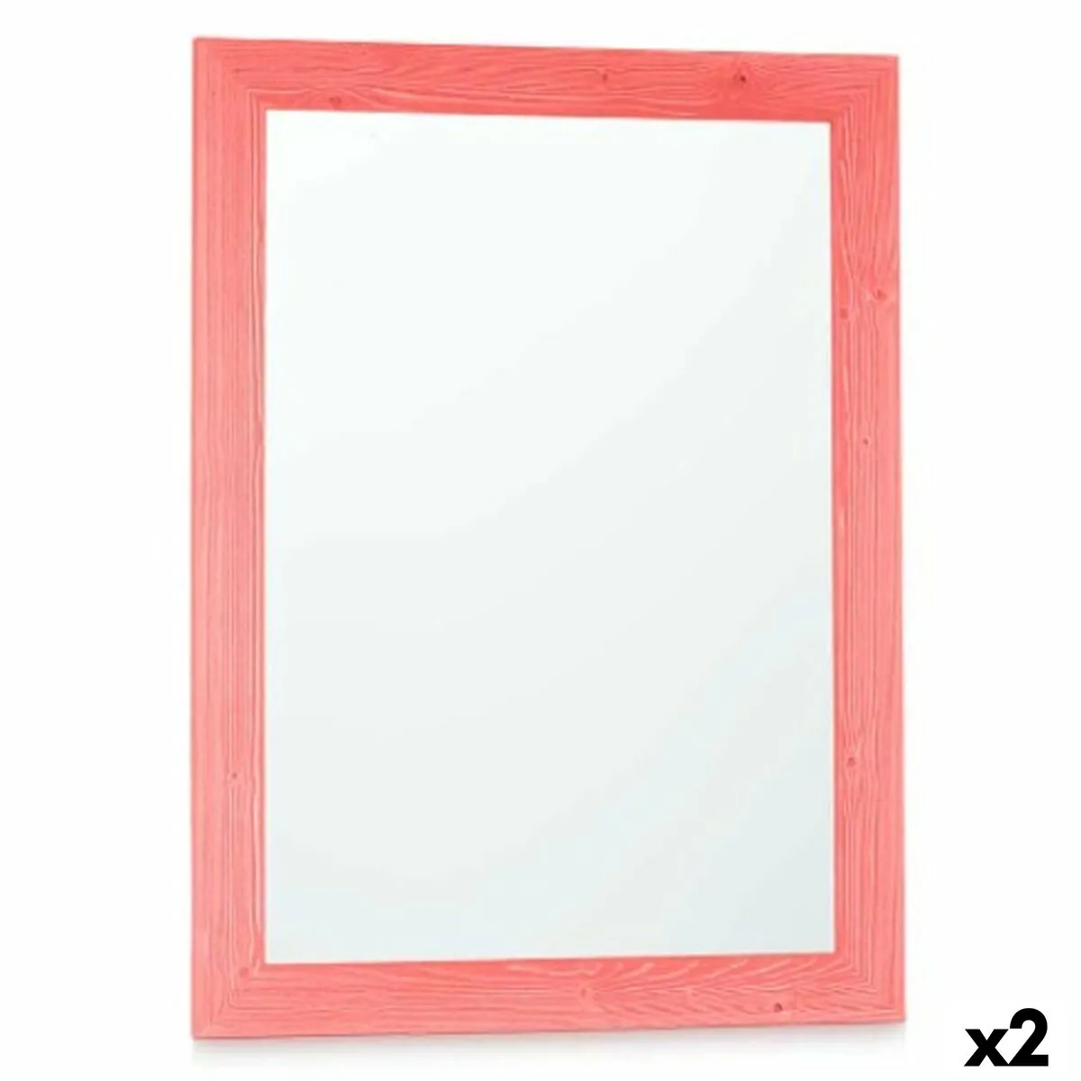 Specchio da parete 60 x 80 cm Legno MDF Rosa (2 Unità)