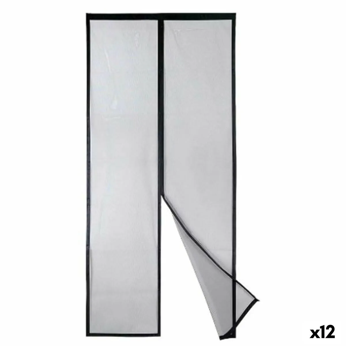 Zanzariera Magnetica Nero Poliestere Calamita 90 x 210 cm (12 Unità)