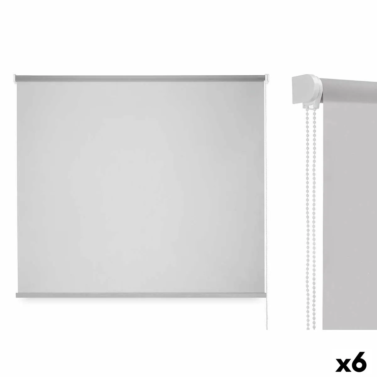 Store a rullo 150 x 180 cm Grigio Stoffa Plastica (6 Unità)