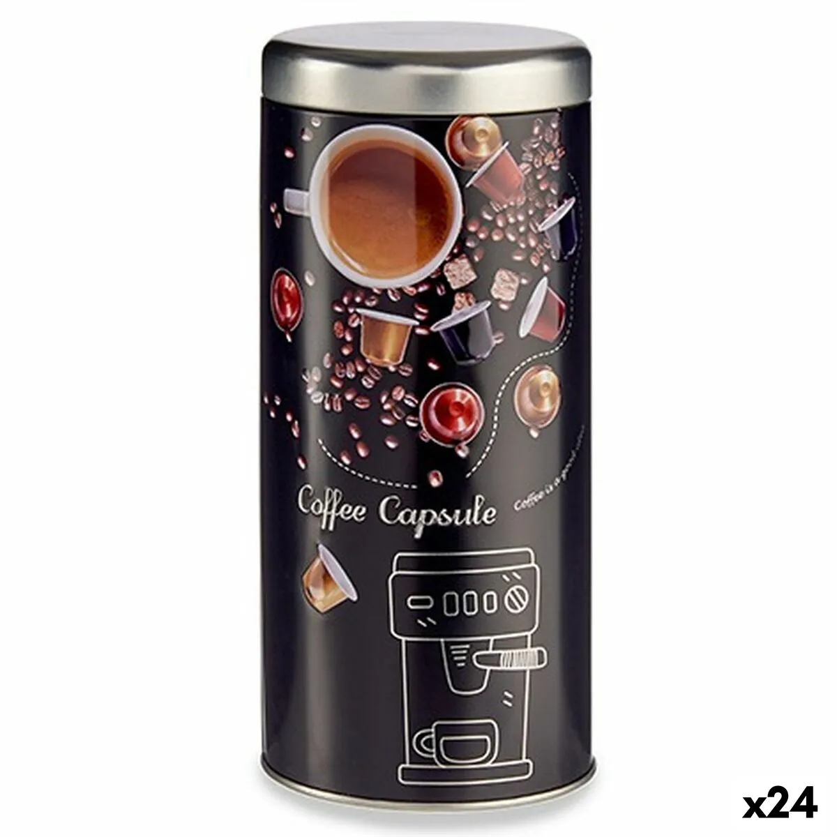 Barattolo Caffè Nero Metallo 1 L (24 Unità)