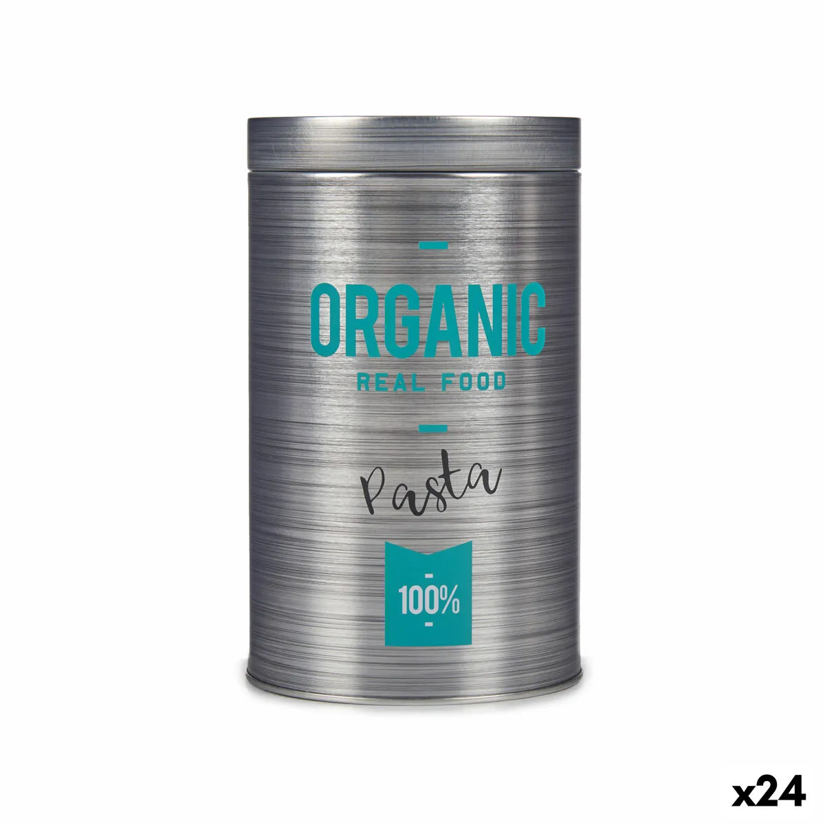 Barattolo Organic Pasta Grigio Latta 10,4 x 18,2 x 10,4 cm (24 Unità)