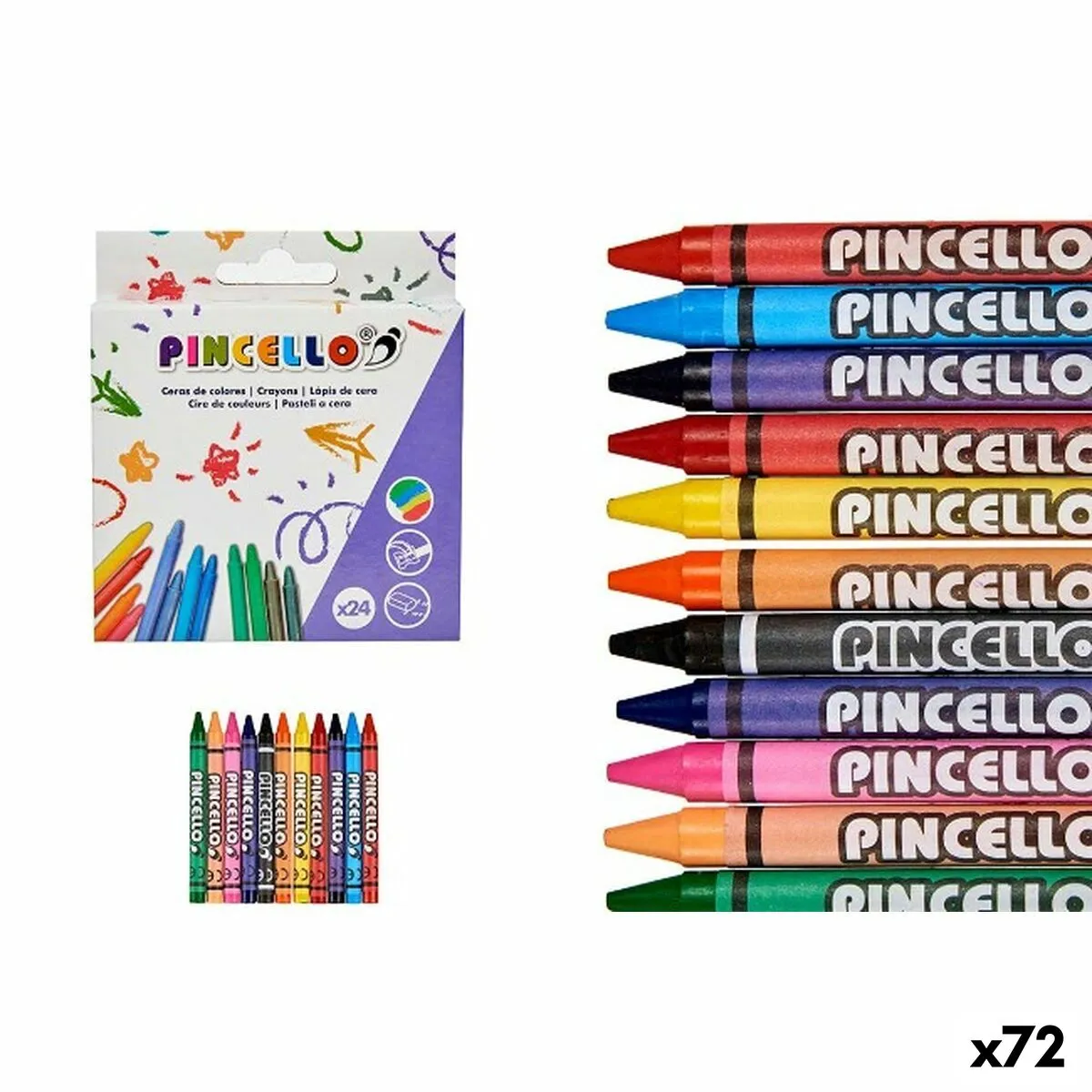 Colori a Cera Jumbo Multicolore Cera (72 Unità)