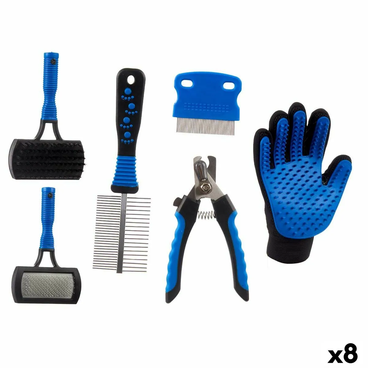 Set di igiene Animali Domestici Azzurro (8 Unità)