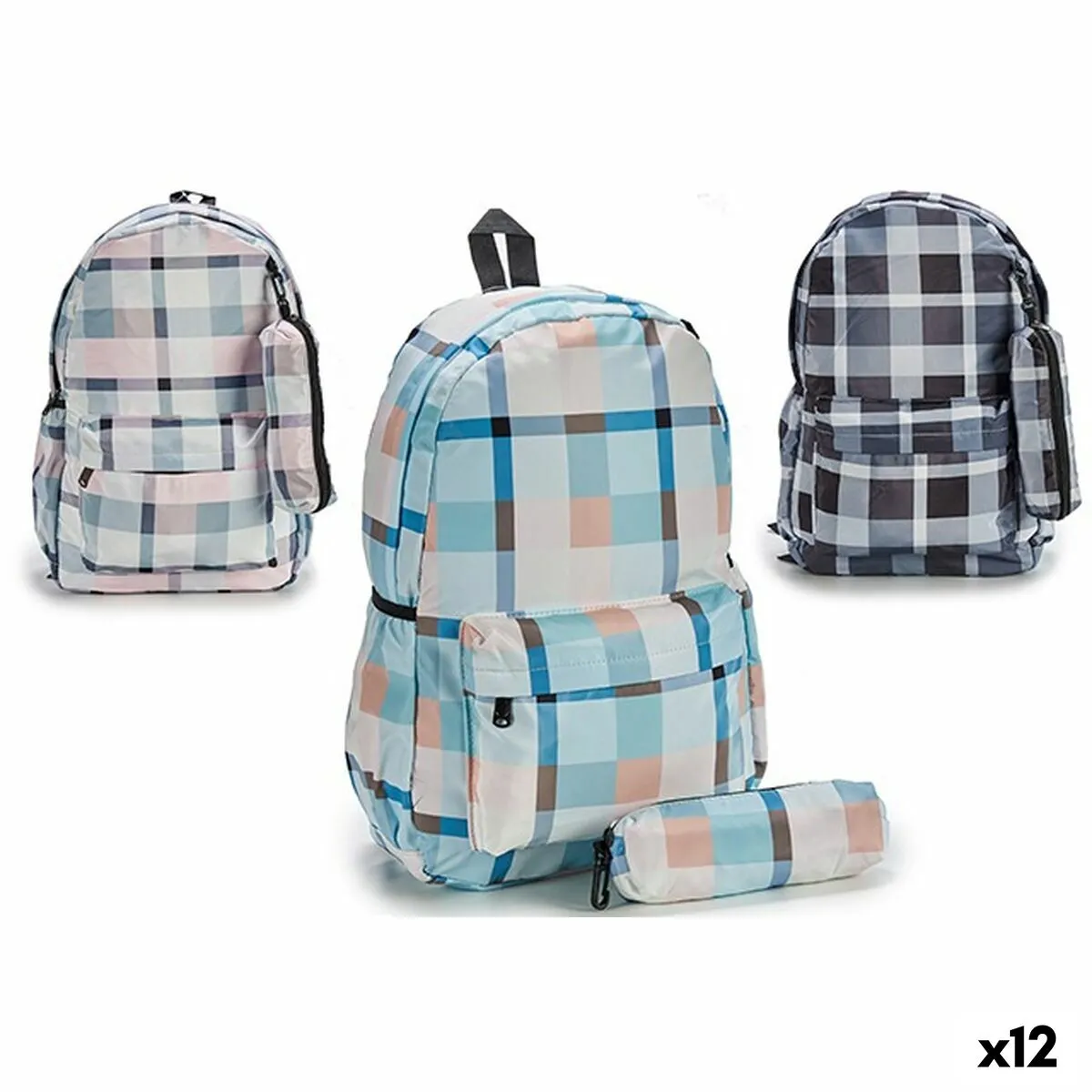 Zaino Scuola Quadri 13 x 45 x 31 cm (12 Unità)