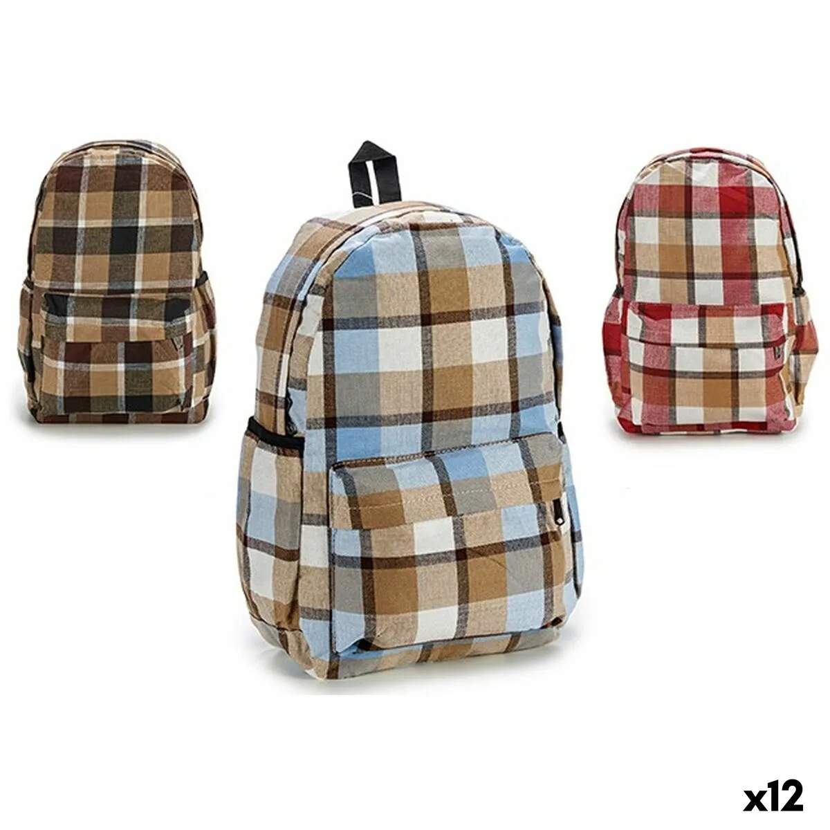 Zaino Scuola Quadri 13 x 45 x 31 cm (12 Unità)