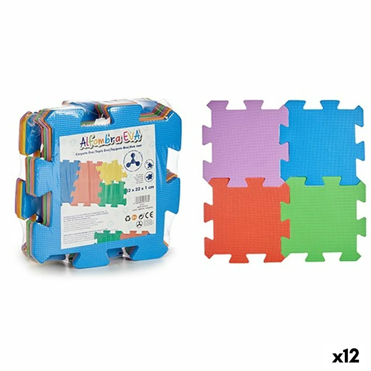 Tappeto Puzzle Multicolore Gomma Eva (12 Unità)