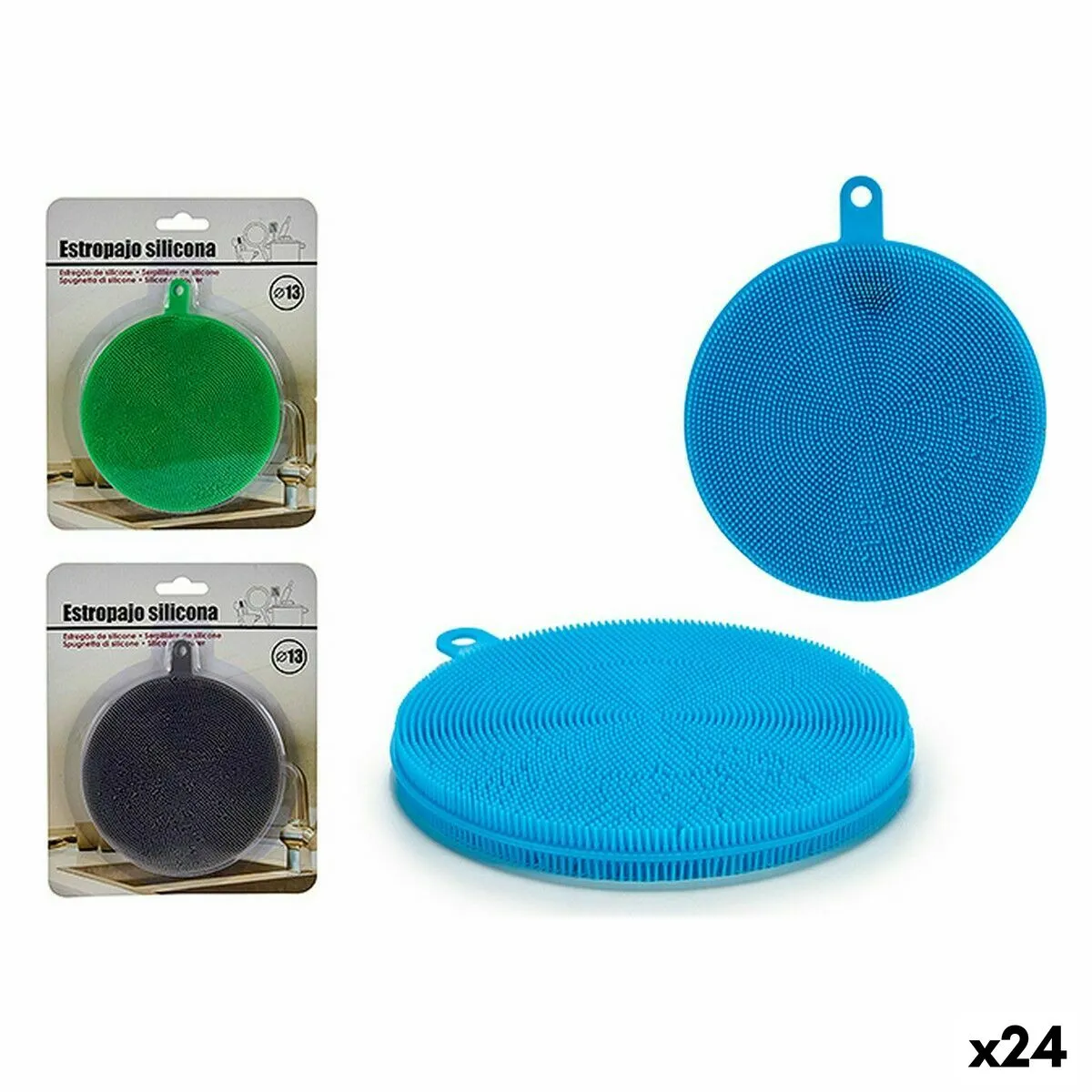 Spugna Silicone 11,5 x 1,3 x 13 cm (24 Unità)