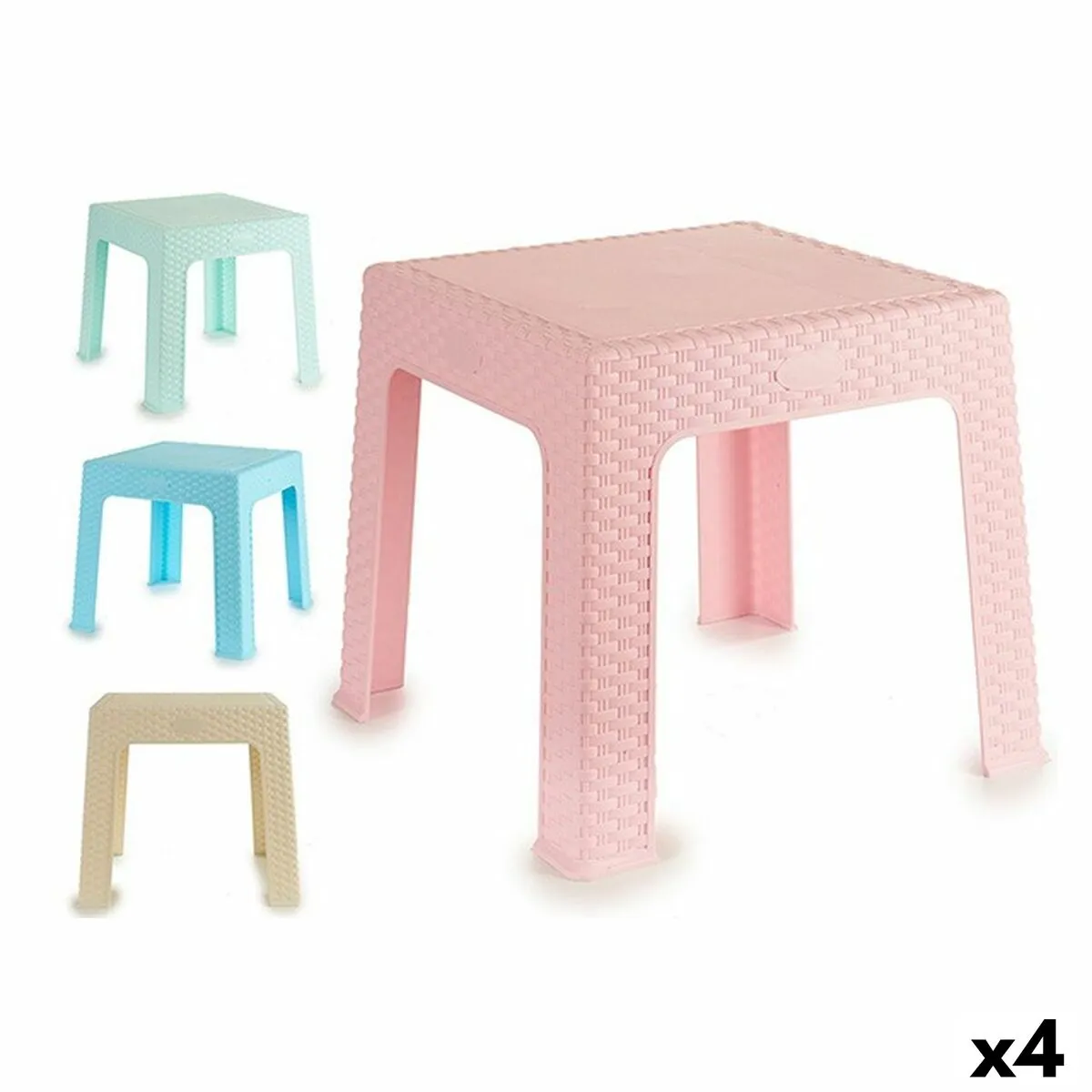 Tavolo per Bambini Rattan Plastica 47 x 42 x 47 cm (4 Unità)