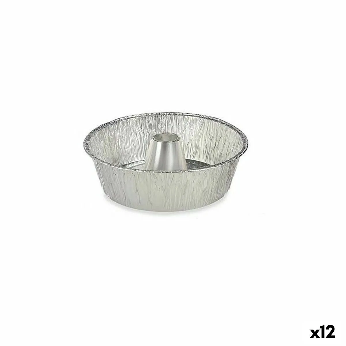 Set di Teglie da Cucina Monouso Flan Alluminio 25 x 7,7 x 25 cm (12 Unità)