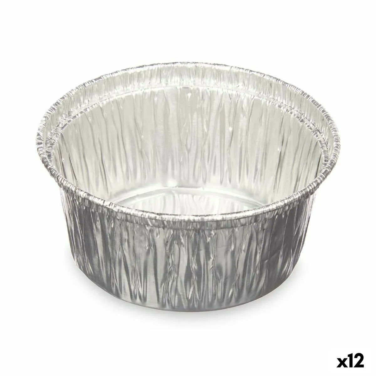 Set di Teglie da Cucina Monouso Rotondo Alluminio 8,5 x 8 x 8,5 cm (12 Unità)