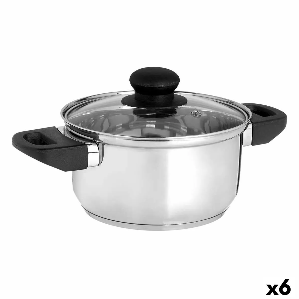 Casseruola con coperchio in vetro Argentato Acciaio inossidabile 1,8 L 28 x 9 x 18 cm (6 Unità)