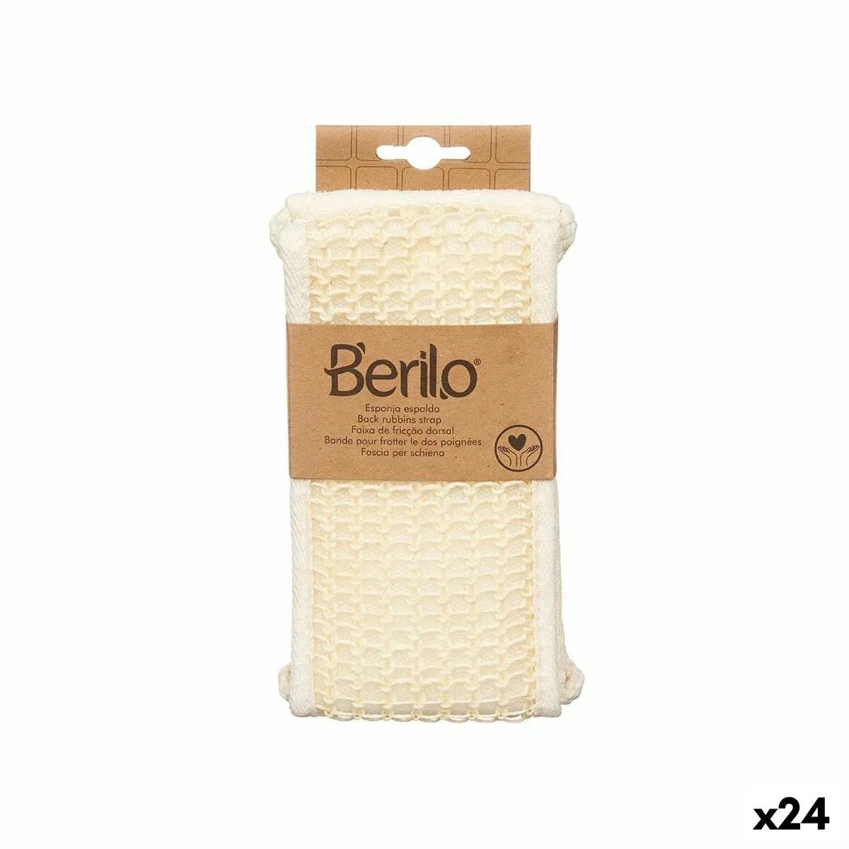 Spugna per il Corpo Con manici Bianco 20 x 3 x 11 cm (24 Unità)