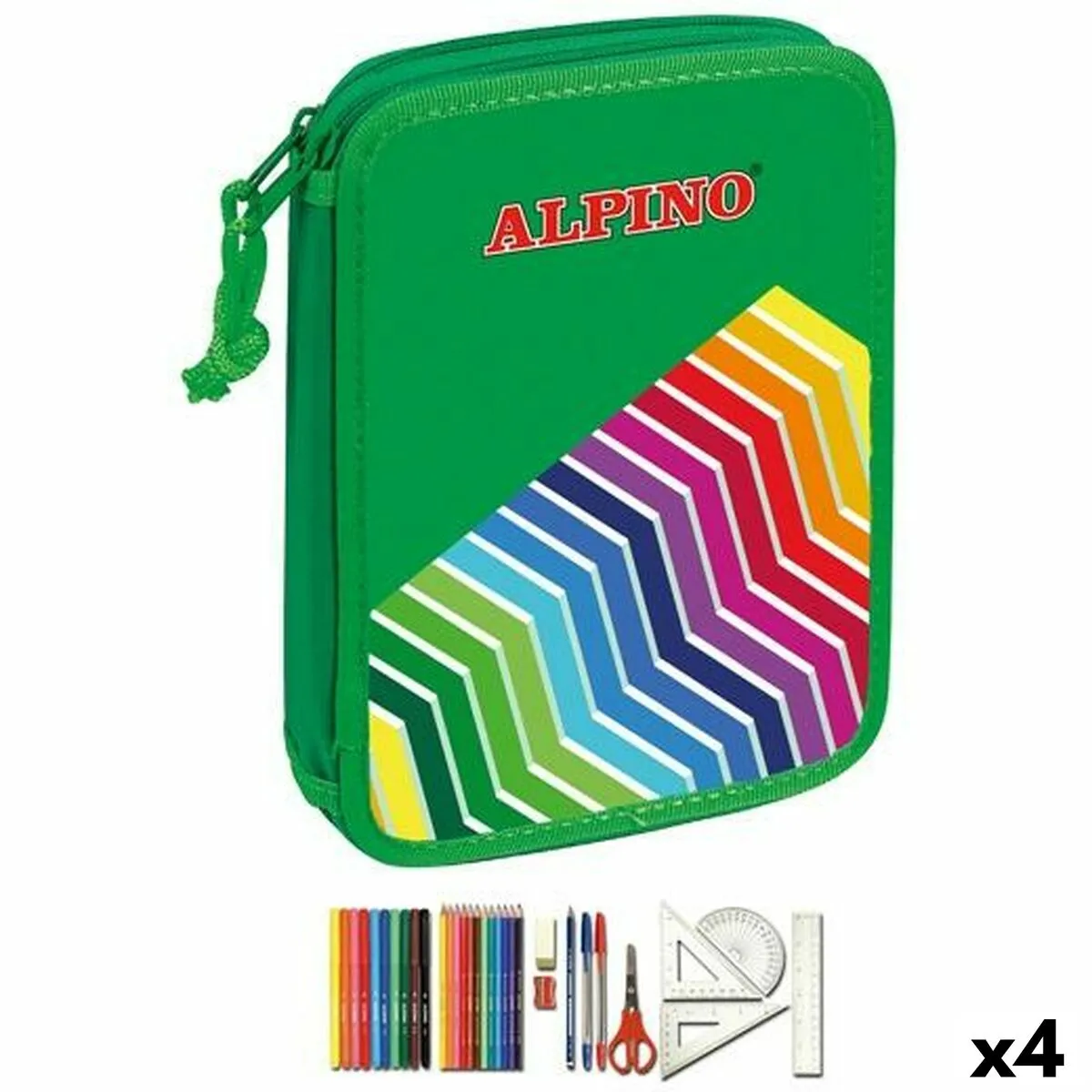 Astuccio Doppio Alpino Verde Multicolore 32 Pezzi 4 Unità