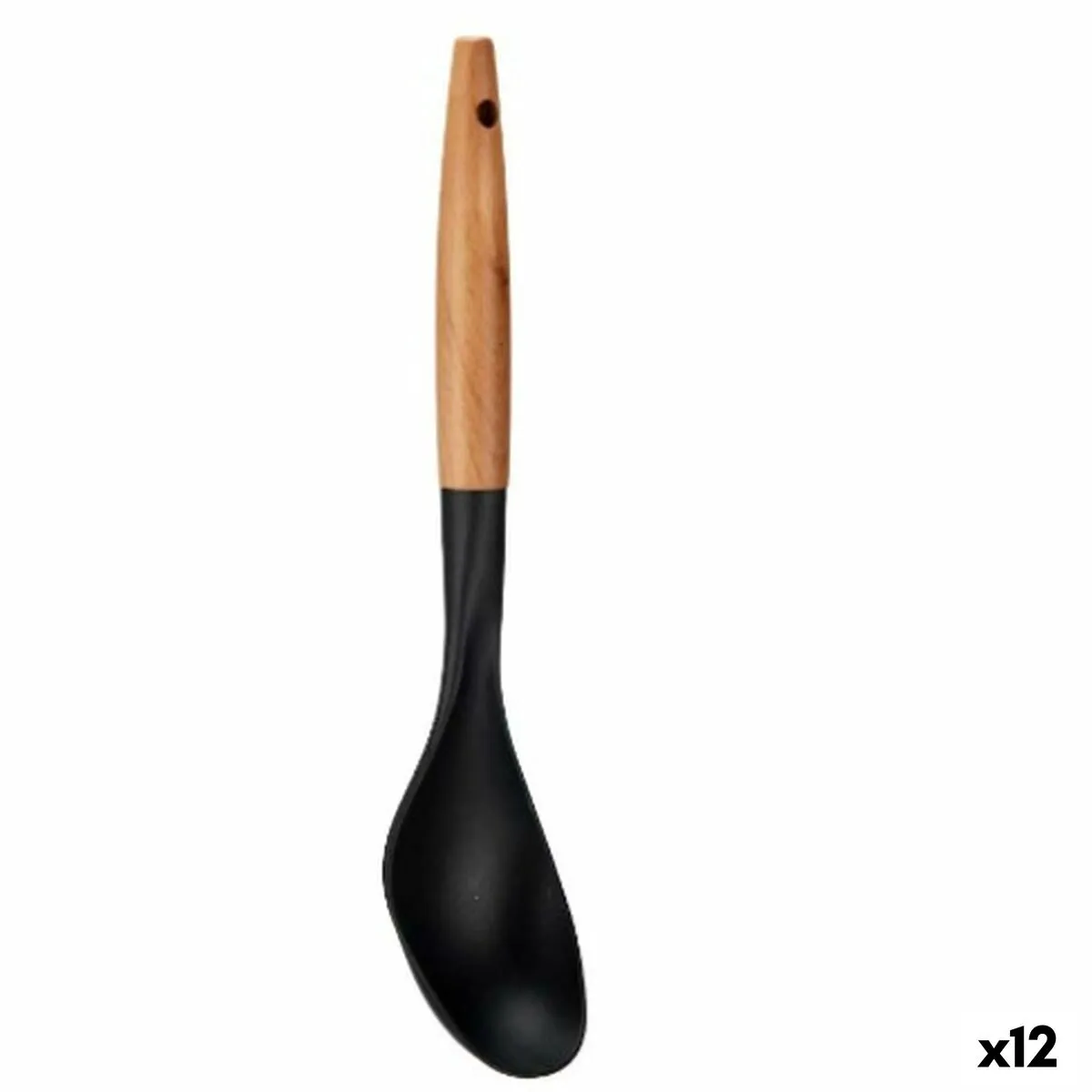 Mestolo Nero Naturale Legno 7 x 33,5 x 3,5 cm (12 Unità)