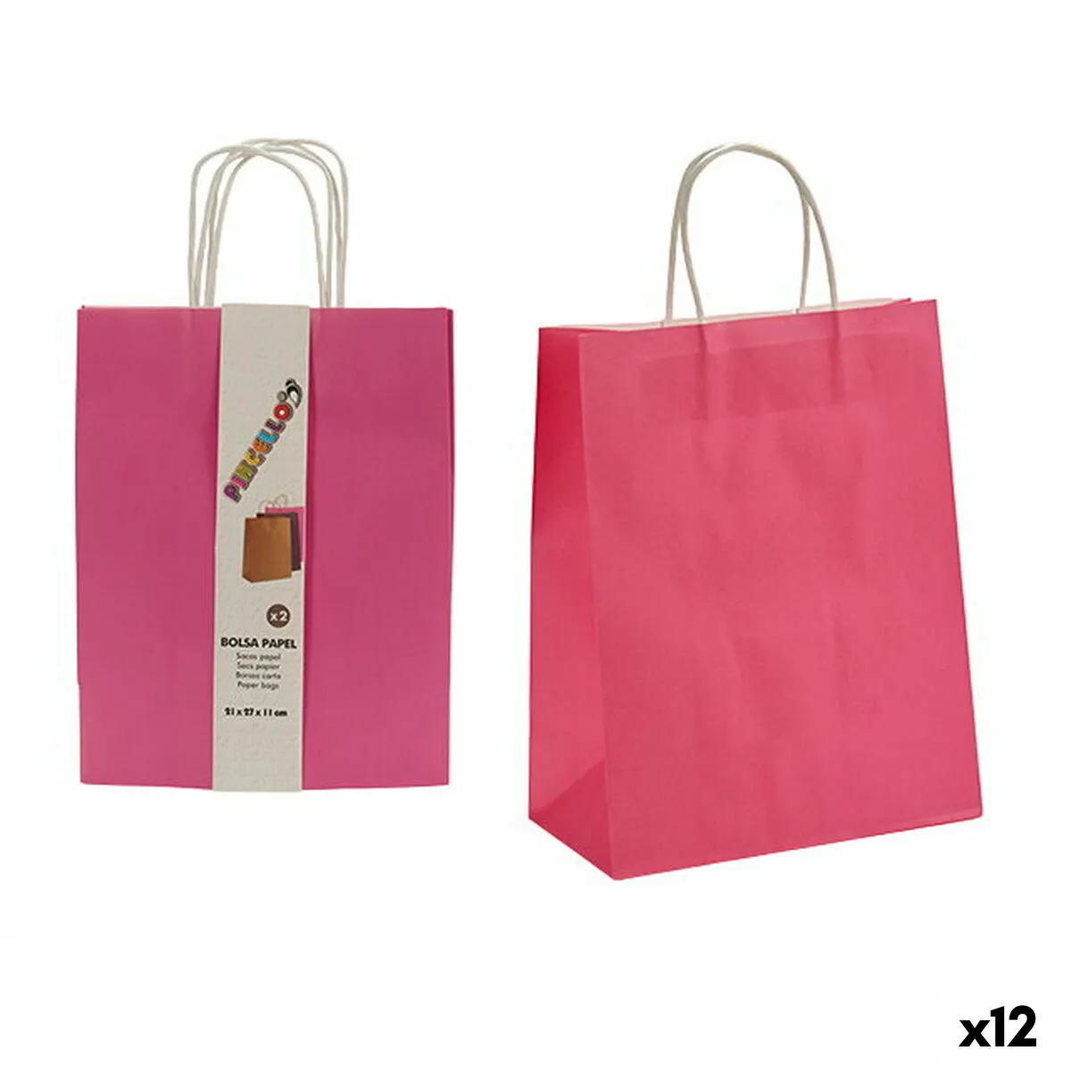 Set di Buste Carta Rosa 11 x 36 x 21 cm (12 Unità)