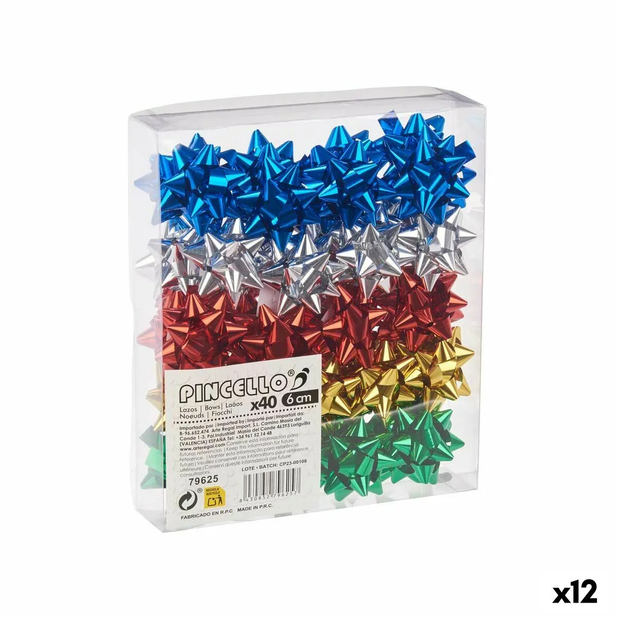 Lacci Brillante Multicolore PVC 5 x 3,5 x 5 cm (12 Unità)