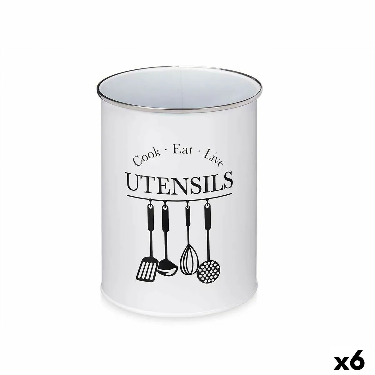 Contenitore per Utensili da Cucina Metallo 13 x 17,5 x 13 cm (6 Unità)