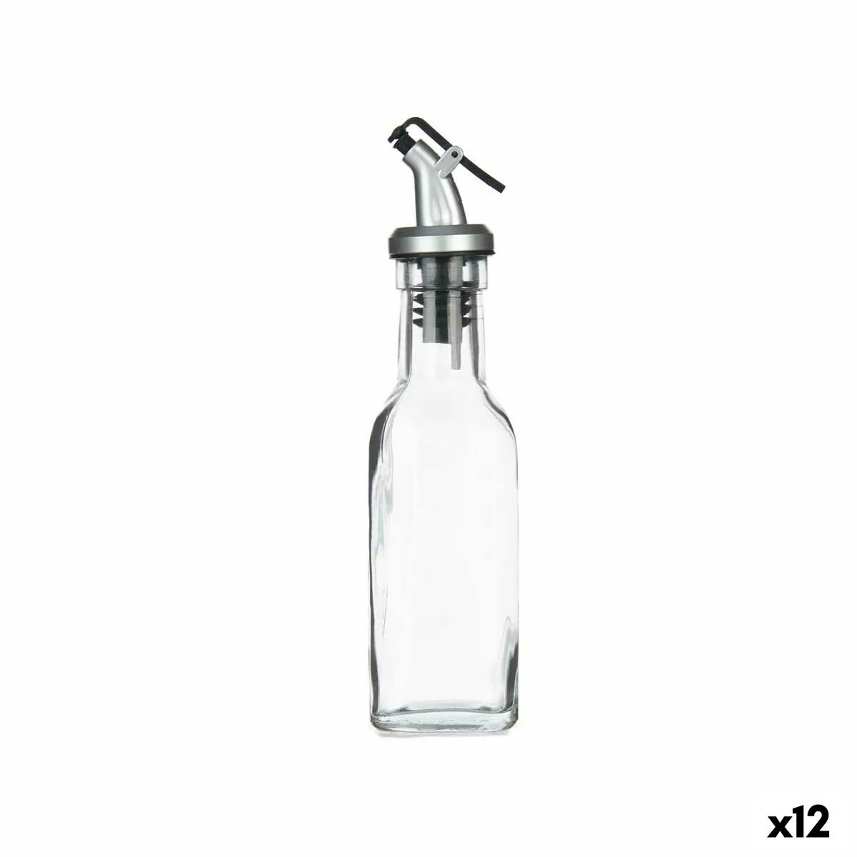 Oliera Trasparente Vetro Acciaio 180 ml (12 Unità)