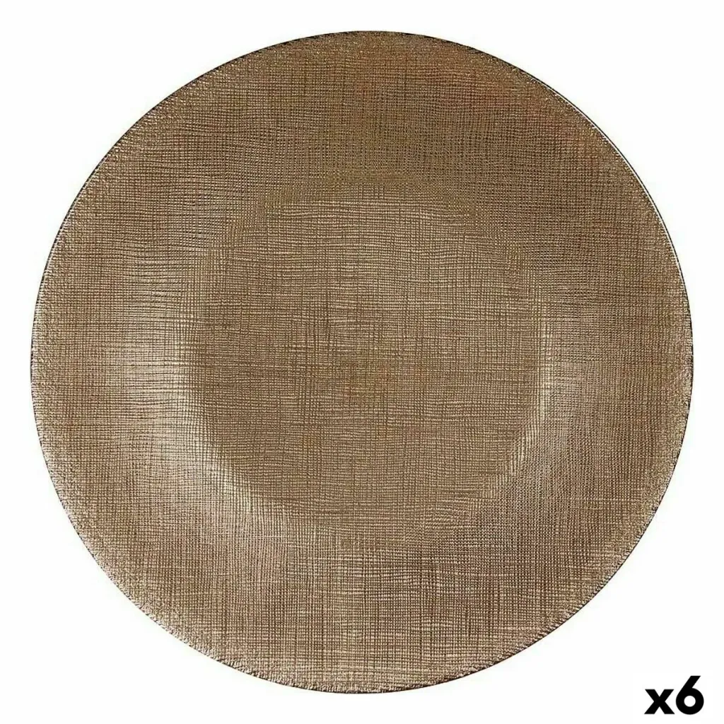 Piatto da pranzo Dorato Vetro 27 x 2 x 27 cm (6 Unità)