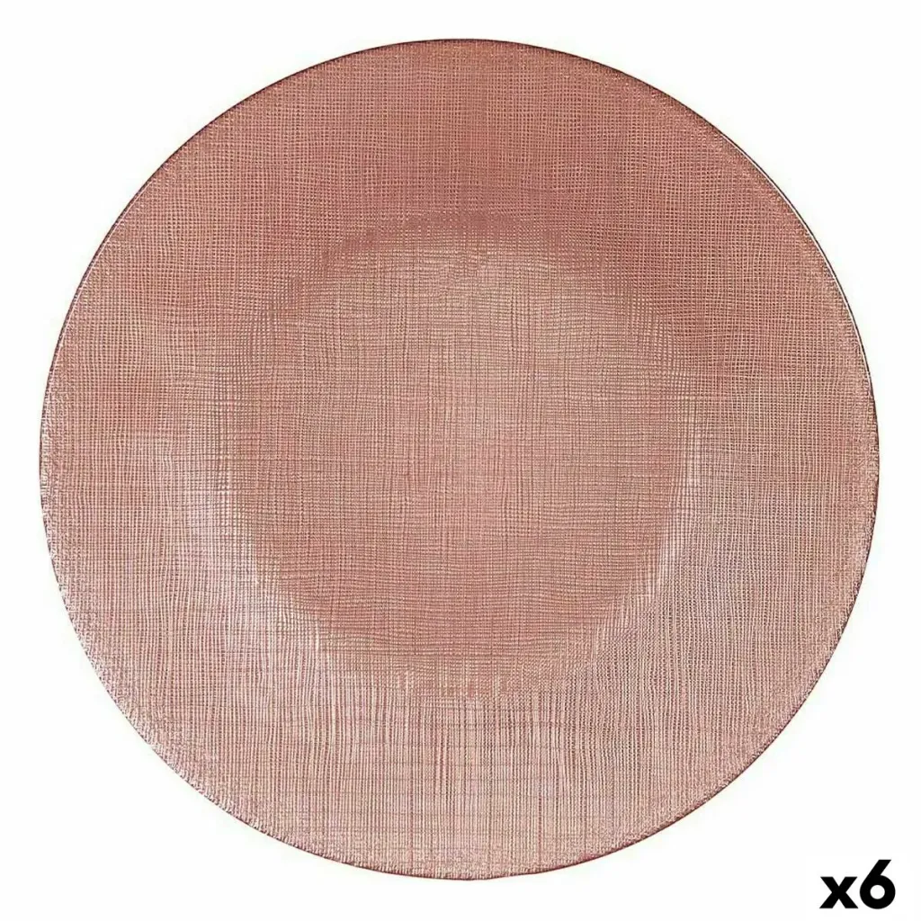 Piatto da pranzo Rosa Vetro 26,6 x 2 x 26,6 cm (6 Unità)