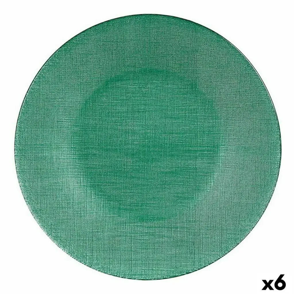 Piatto da pranzo Verde Vetro 27,5 x 2 x 27,5 cm (6 Unità)