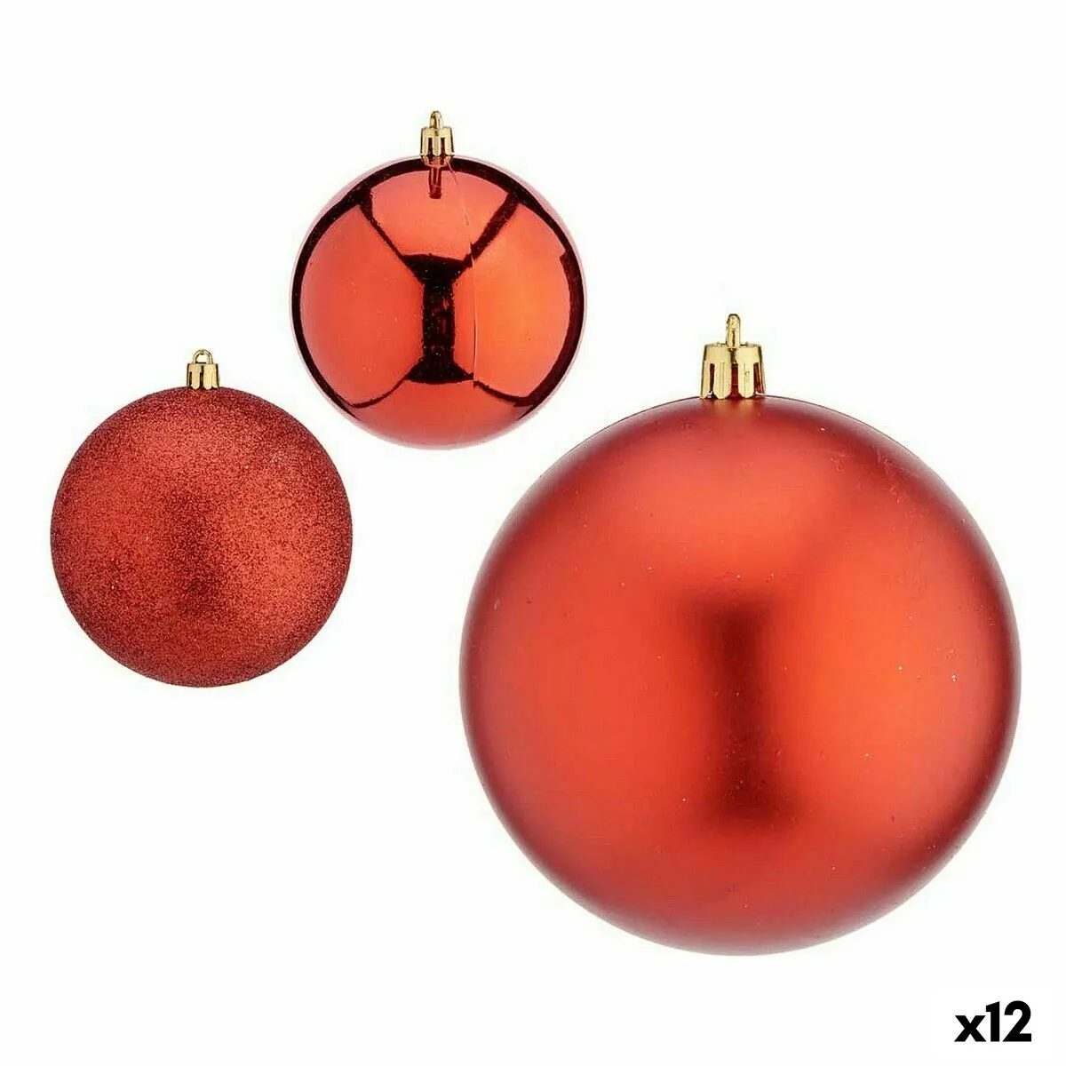 Set di palline di Natale Rosso Plastica 10 x 10 x 60 cm (12 Unità)