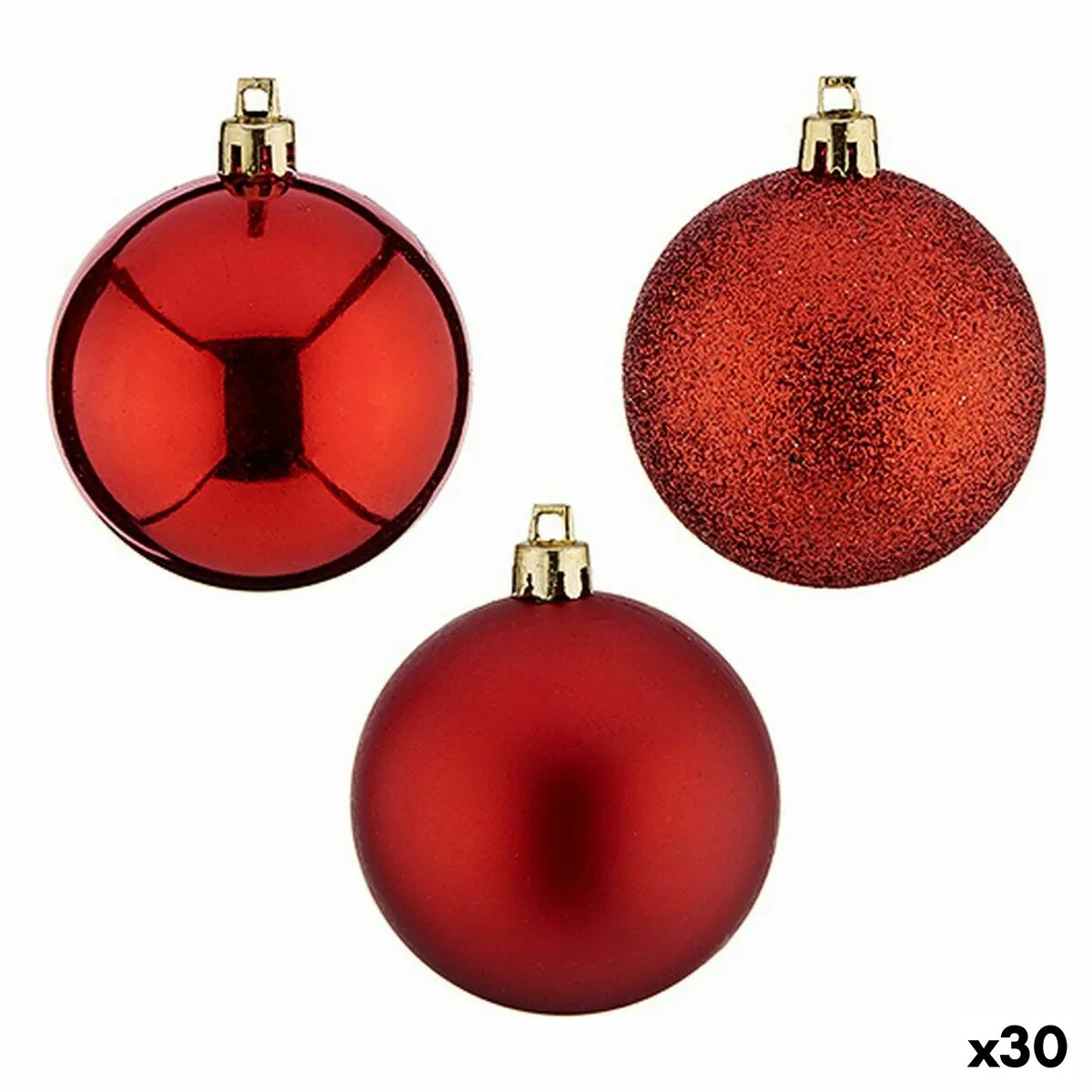 Set di palline di Natale Rosso Plastica 6 x 7 x 6 cm (30 Unità)