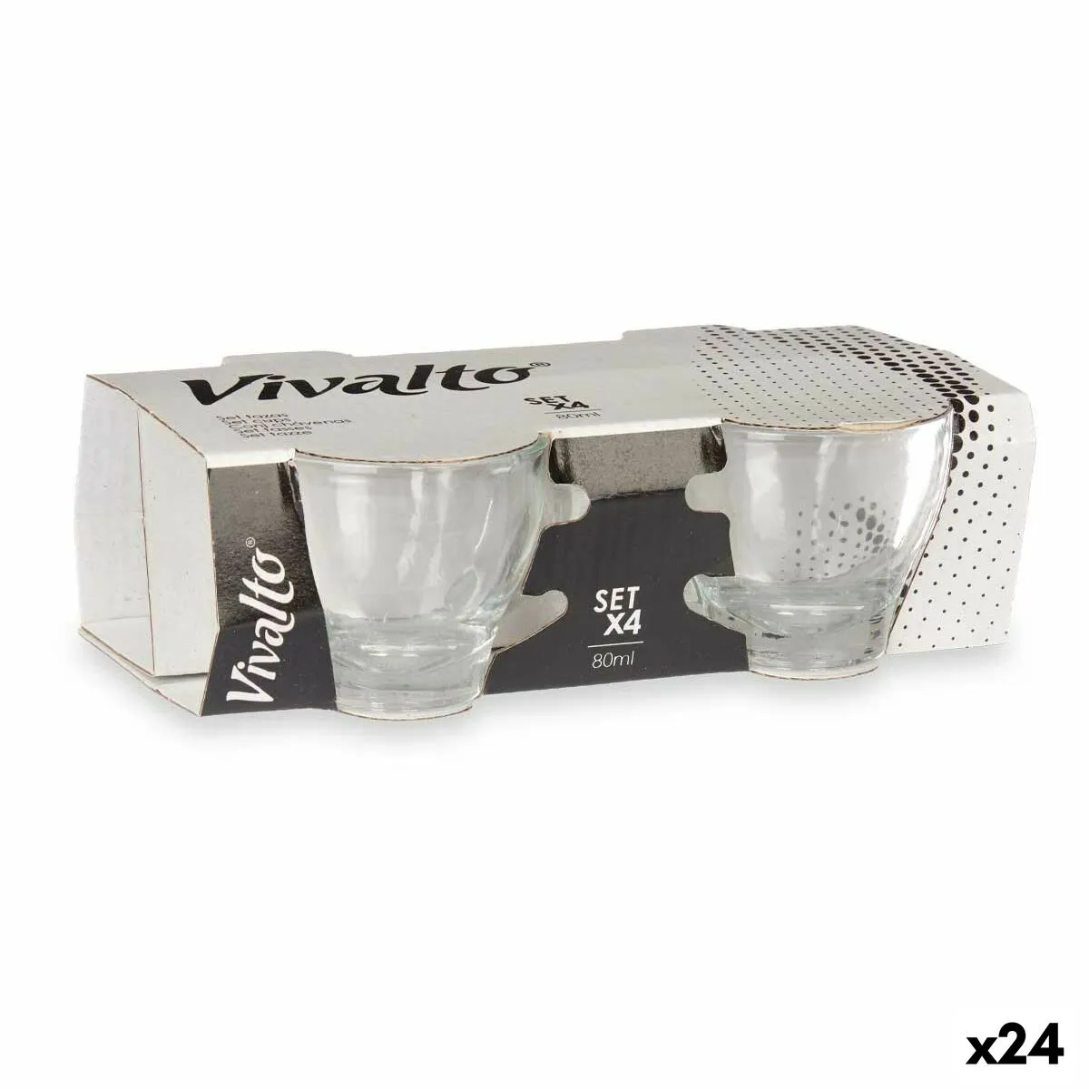 Set di Tazze da Caffè Trasparente Vetro 80 ml (24 Unità)