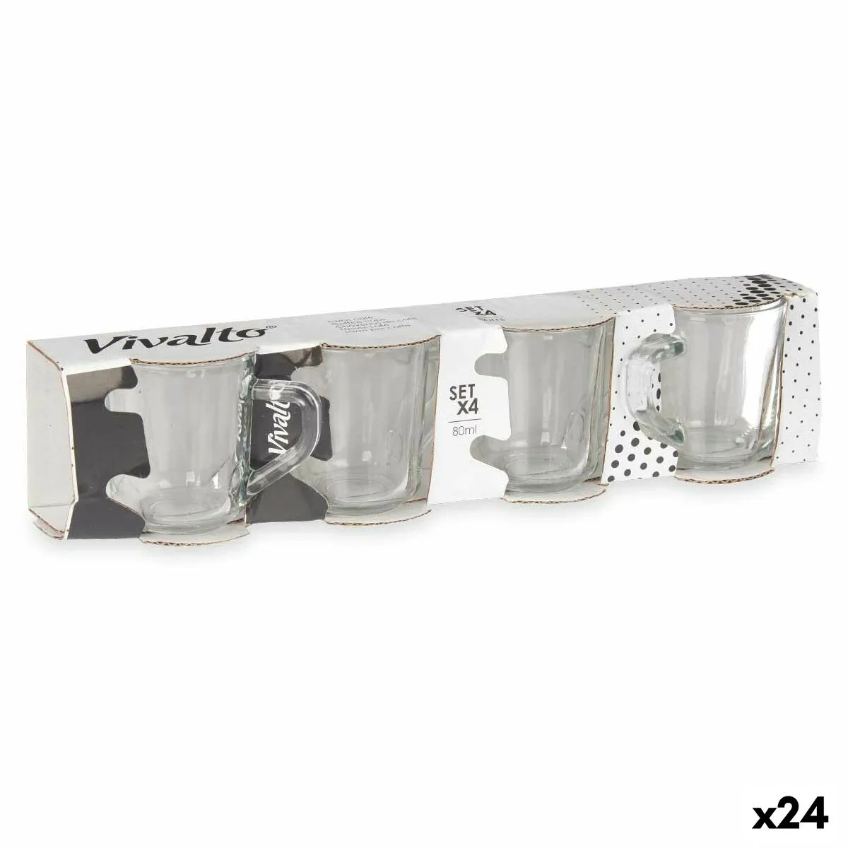 Set di Tazze da Caffè Trasparente Vetro 80 ml (24 Unità)