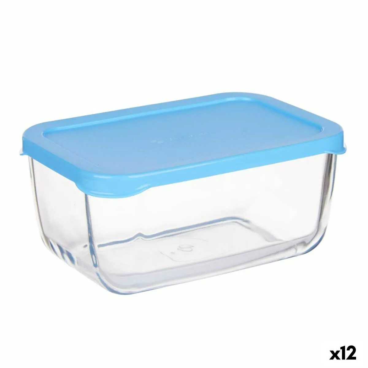 Porta pranzo SNOW BOX Azzurro Trasparente Vetro Polietilene 790 ml (12 Unità)