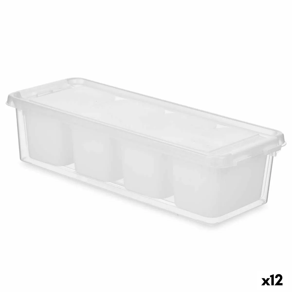 Contenitore per Frigorifero Bianco Trasparente Plastica 37,5 x 9 x 14,3 cm (12 Unità)