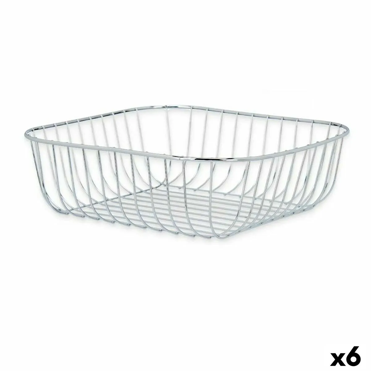 Portafrutta Argentato Metallo 30 x 9 x 30 cm (6 Unità)