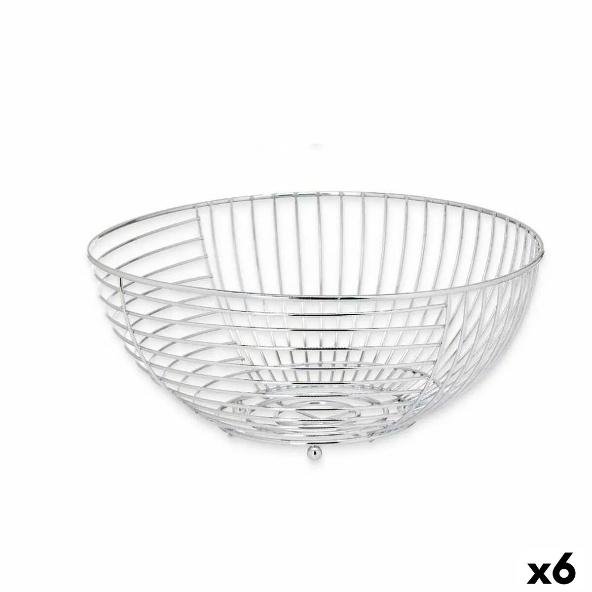 Portafrutta Argentato Metallo 28 x 12,7 x 28 cm (6 Unità)