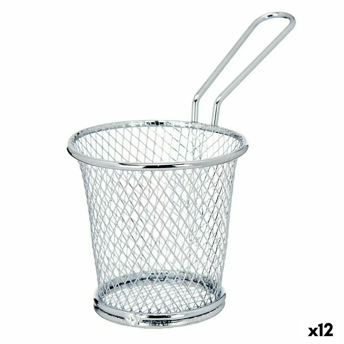 Cestino per Servire Aperitivi Argentato Metallo 15,5 x 12 x 8 cm (12 Unità)