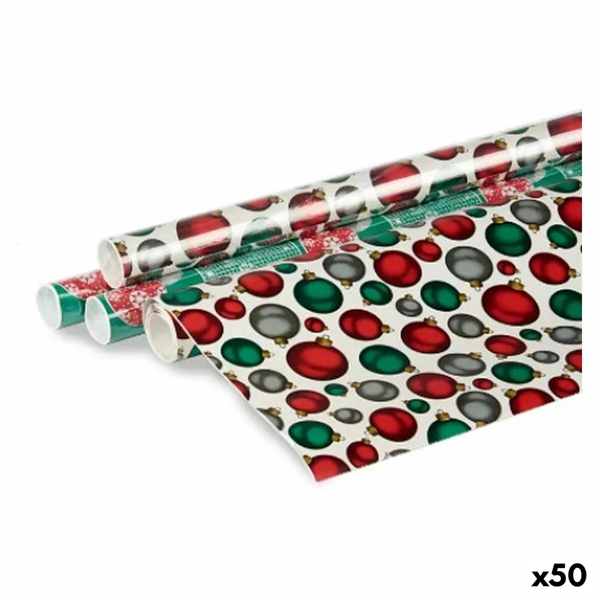 Carta Regalo 70 x 200 cm Palle di Natale Multicolore (50 Unità)