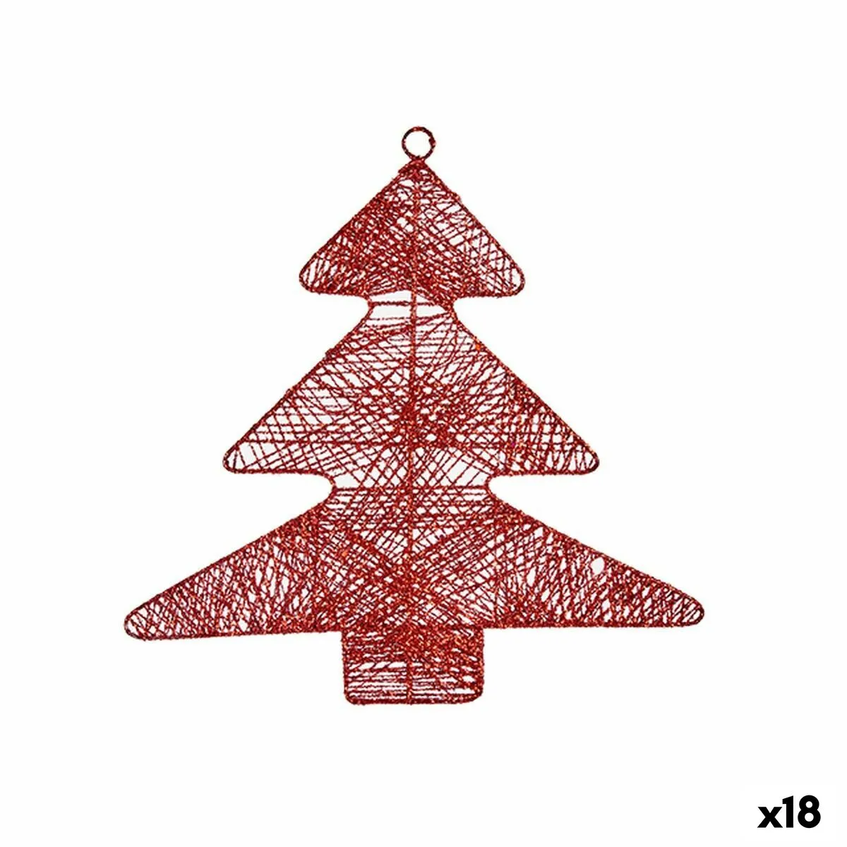 Decorazione Natalizia Albero di Natale Rosso 36,7 x 0,2 x 37,5 cm (18 Unità)