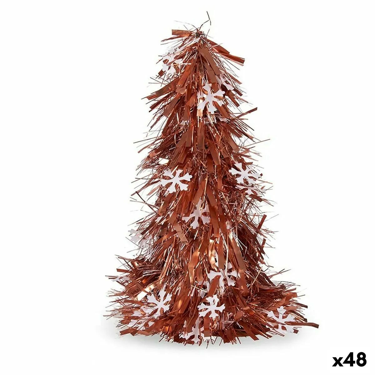 Statua Decorativa Albero di Natale Tinsel Bianco Rame polipropilene PET 20 x 30 x 20 cm (48 Unità)