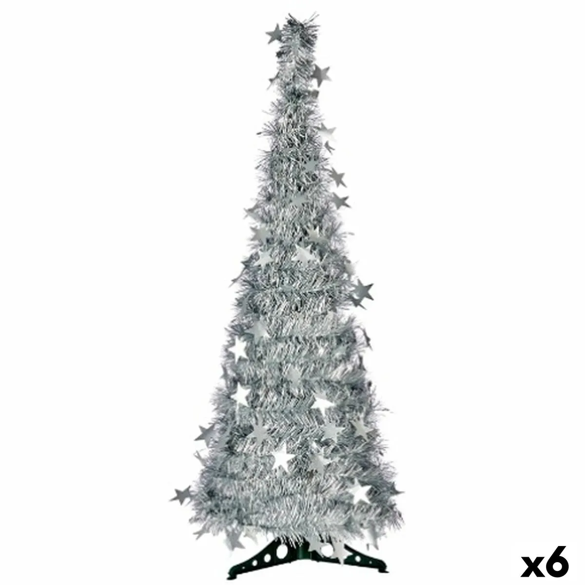 Albero di Natale Argentato Tinsel 38 x 38 x 150 cm (6 Unità)