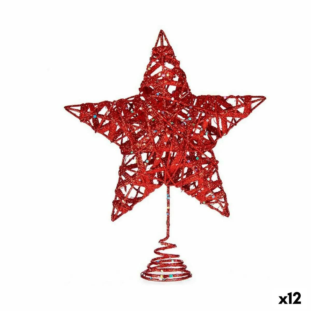 Stella di Natale Rosso Acciaio Plastica 20 x 5 x 24,5 cm (12 Unità)