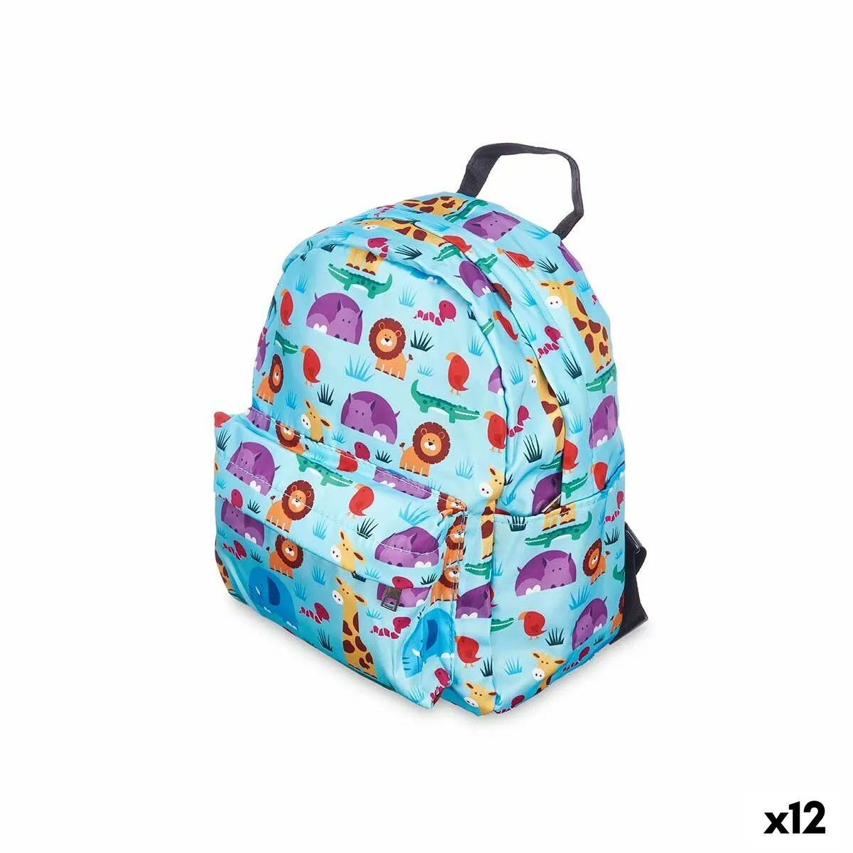 Zaino Scuola animali Multicolore 28 x 12 x 22 cm (12 Unità)