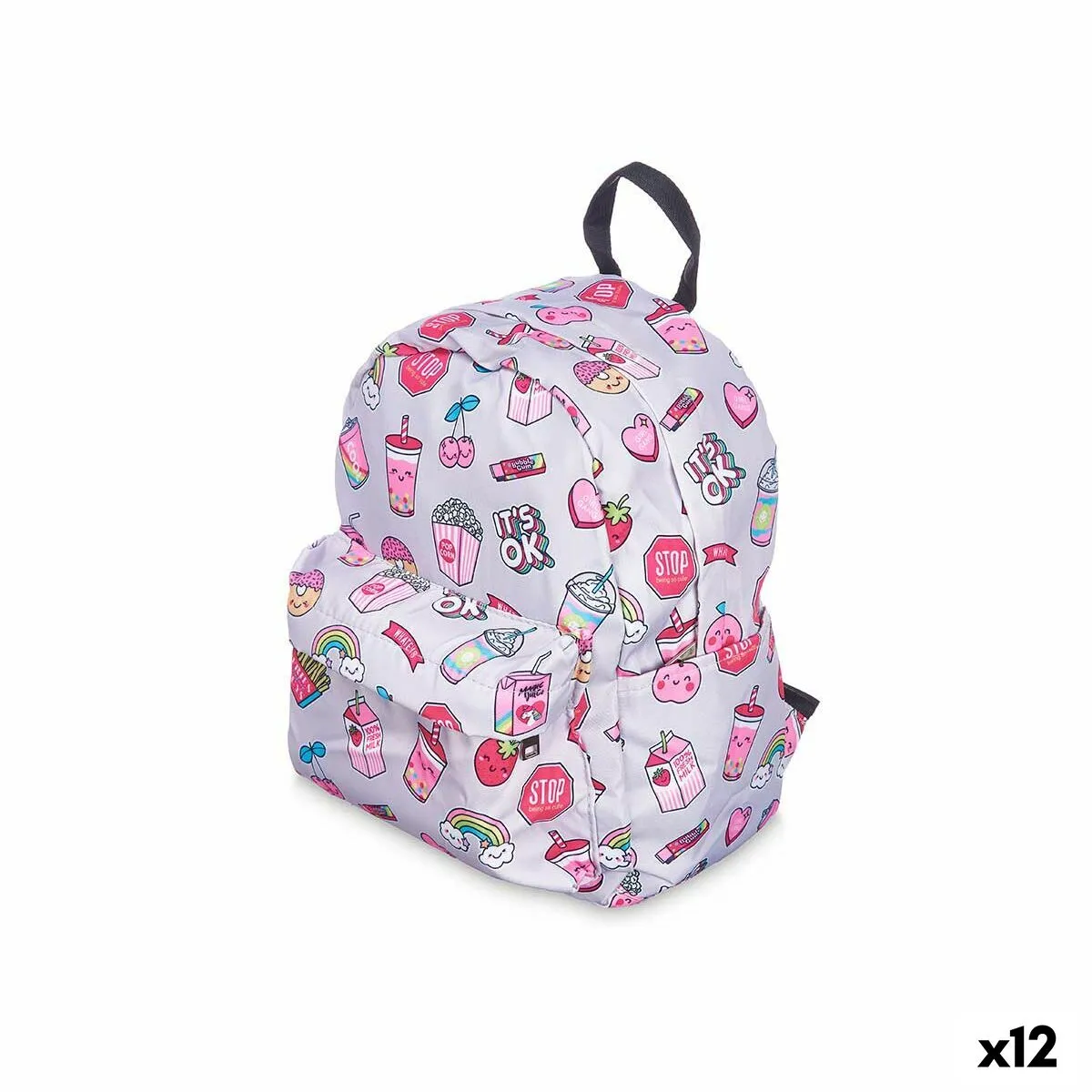 Zaino Scuola Arcobaleno Multicolore 28 x 12 x 22 cm (12 Unità)