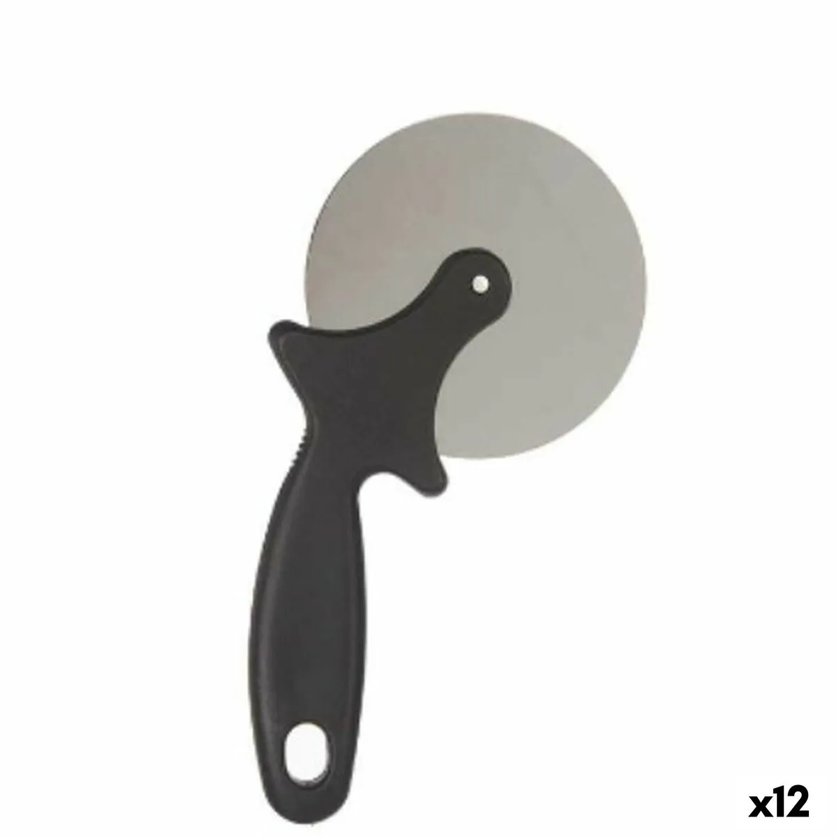 Tagliapizza Nero Argentato Acciaio inossidabile Plastica 21 x 1,5 x 10 cm (12 Unità)