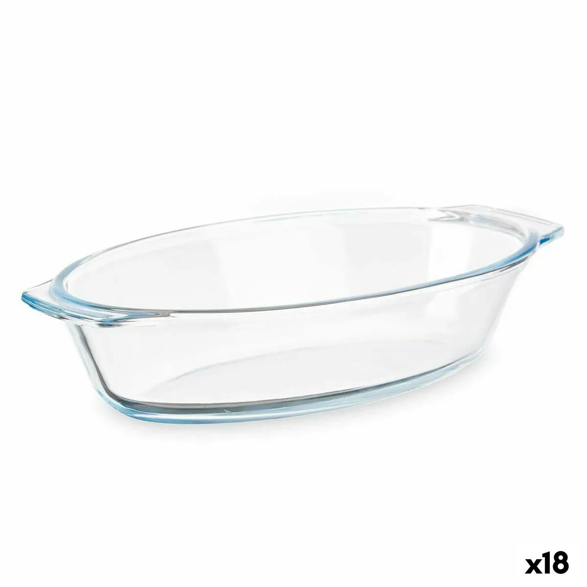 Teglia da Cucina Con manici Trasparente Vetro Borosilicato 700 ml 23,6 x 5,3 x 13 cm (18 Unità)