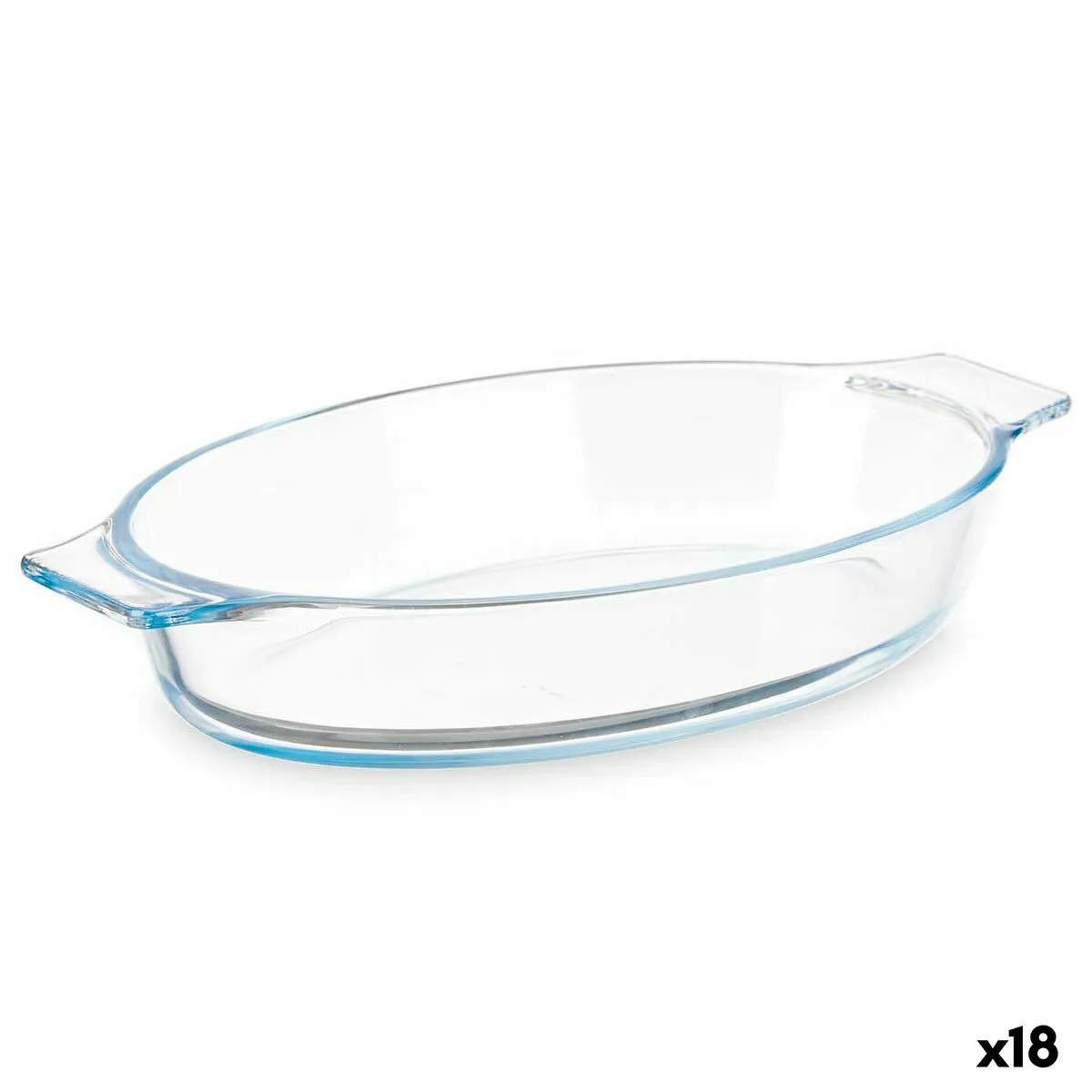 Teglia da Cucina Con manici Trasparente Vetro Borosilicato 800 ml 27 x 4,5 x 15,8 cm (18 Unità)