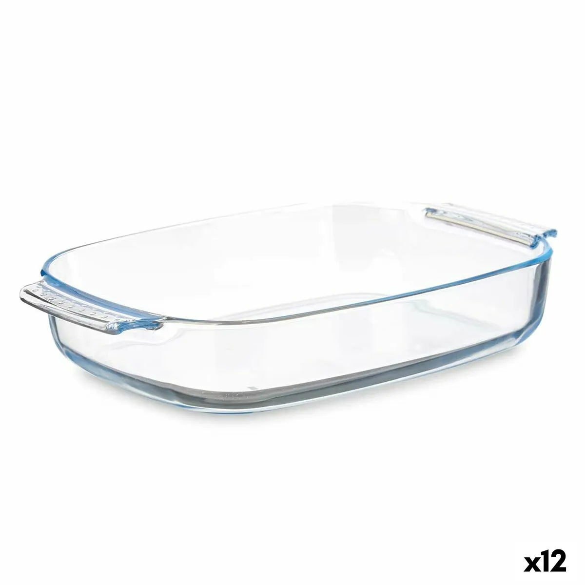 Teglia da Cucina Con manici Trasparente Vetro Borosilicato 2,7 L 34,4 x 6,1 x 22,3 cm (12 Unità)