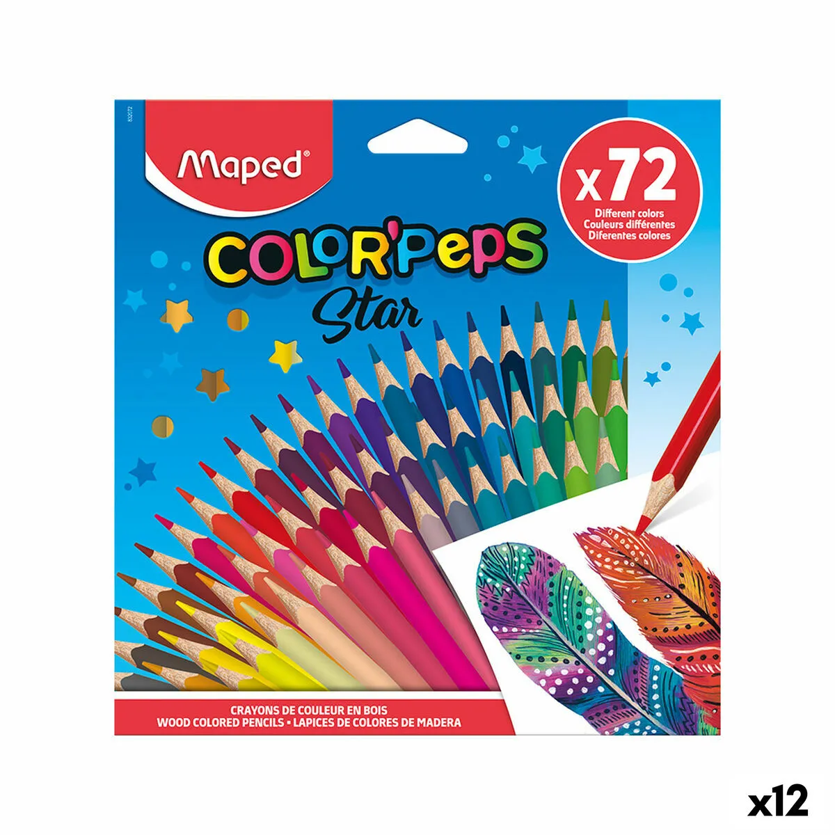 Matite colorate Maped Color'Peps Star Multicolore (12 Unità)