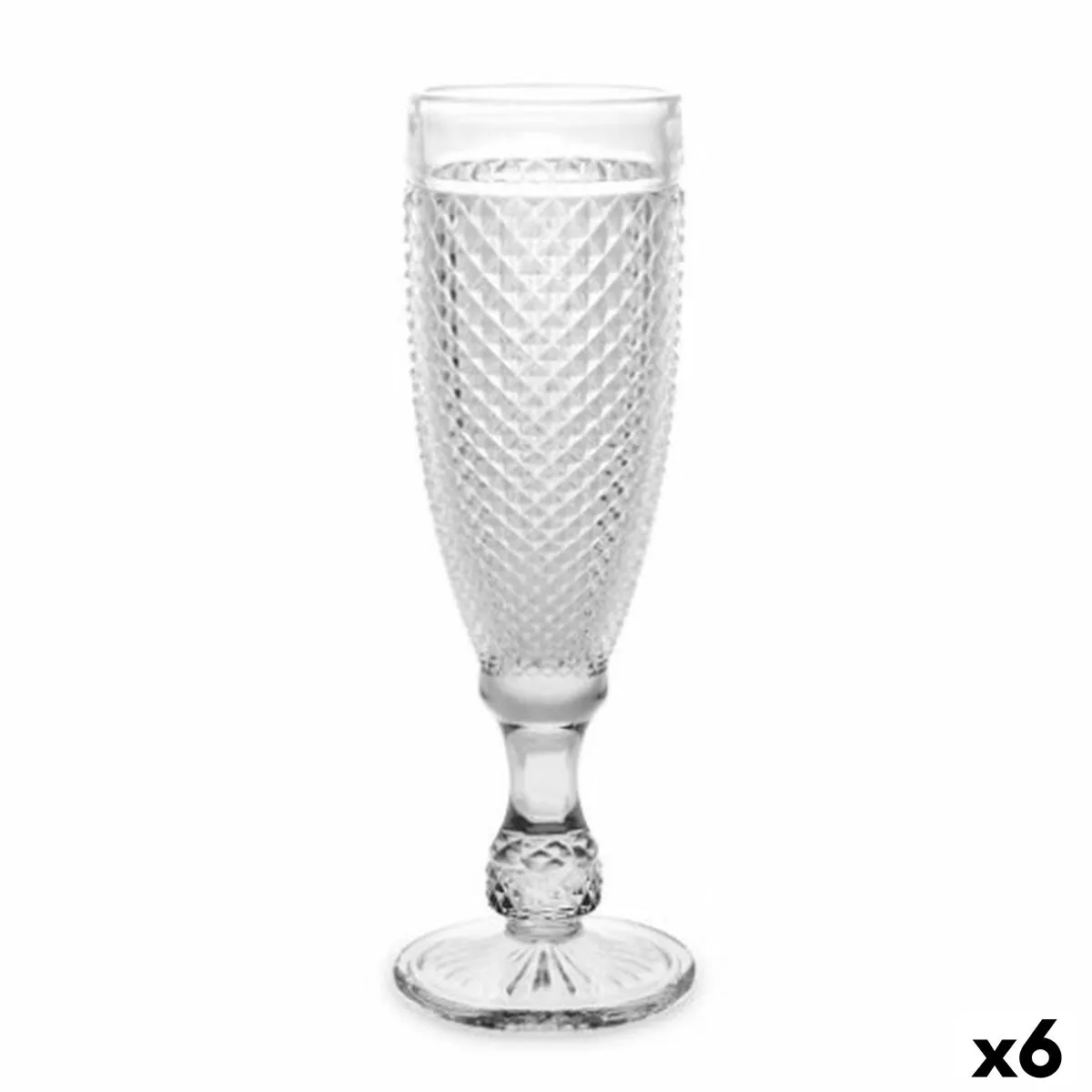 Calice da champagne Diamante Trasparente Vetro 185 ml (6 Unità)